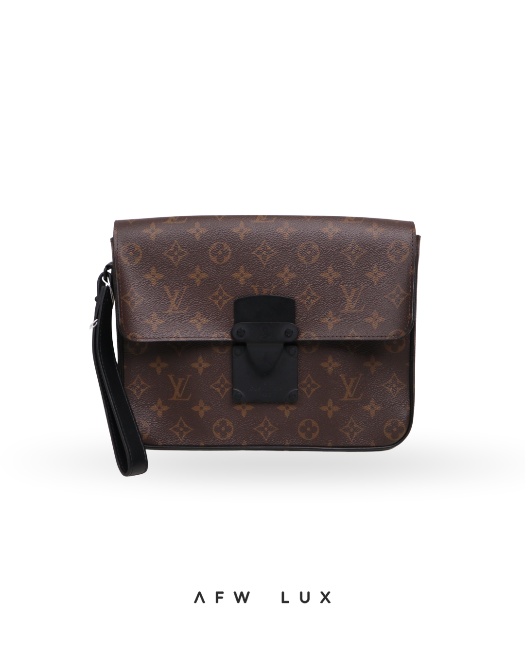 Louis Vuitton Monogram Macassar S Lock A4 Pouch